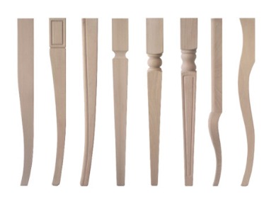 Otto gambe sagomate e tornite in legno massello